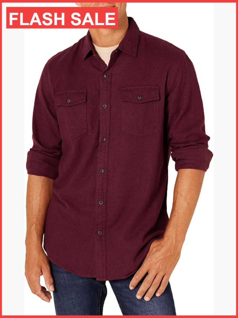 Men's Regular Fit Long Sleeve Flannel Shirt Button Down Casual Cotton Twill